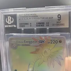 Pokemon Alolan Exeggutor Full Art GX #118 - BGS 9 Mint -Crimson Invasion Secret - Image 3