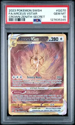 2023 Pokemon Sword And Shield Crown Zenith Fa Secret Arceus Vstar #GG70 PSA 10 - Image 1