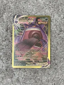 Pokemon Gengar VMax HP320 Fear & Panic #157/264 Gold Foil Fan Art NM! - Image 1