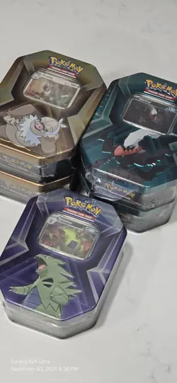 Sealed Pokemon LOT OF 5 Assorted Tins, 3 Packs Per Tin, 15 Total Packs, NEW - Image 2