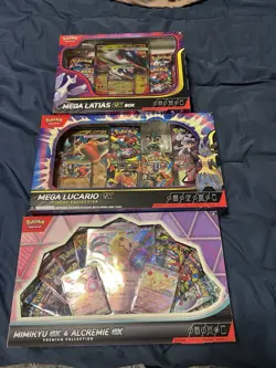 Pokemon Mega Lucario ex Collection Box, Mega Latias Box Mimikyu Ex & Alcremie Ex - Image 1