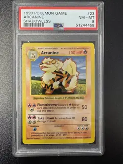 1999 Pokemon Game Arcanine #23 Shadowless PSA 8 - Image 1