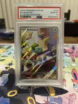 Pokemon Bulbasaur 143/142 Sv07 Stellar Crown 143 Illustration Rare GEM MT PSA 10 - Image 1
