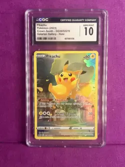Pikachu GG30/GG70 Crown Zenith Graded Pokemon Card 2023 CGC 10 GEM Mint - Image 1