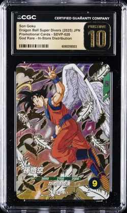2025 DRAGON BALL SUPER DIVERS PROMO CARDS #SDVP-020 SON GOKU CGC 10 PRISTINE - Image 1