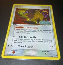 Tauros Ex Crystal Guardians Pokemon 2006 12/100 Halo Card - Image 1
