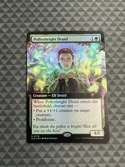 MTG Pollenbright Druid #0776 Foil Extended Art R Secret Lair Drop Series (SLD) - Image 1