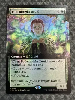 MTG Pollenbright Druid #0776 Foil Extended Art R Secret Lair Drop Series (SLD) - Image 2