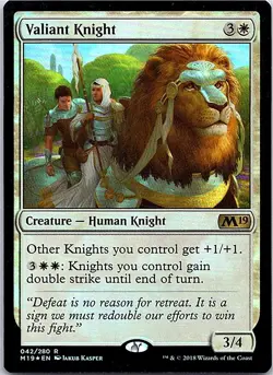 Magic the Gathering Foil Valiant Knight Core Set 2019 MTG Free Shipping! - Image 1