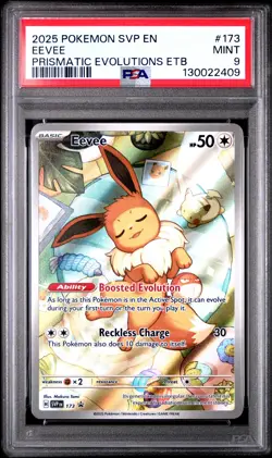 2025 POKEMON SVP PRISMATIC EVOLUTIONS ETB PROMO #173 EEVEE PSA 9 - Image 1