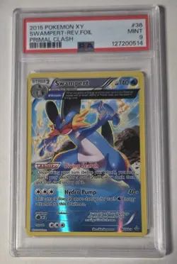 Pokemon Swampert Full Art Reverse Holo 2015 XY Primal Clash 36/160 PSA 9 - Image 1