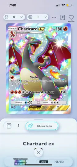 Charizard ex - Pokemon TCG Pocket - Shining Revelry (A2b 108/072) - Deluxe EX - Image 1
