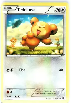 4x NM-Mint Teddiursa - 121/162 - Common Pokemon BREAKthrough - Image 1