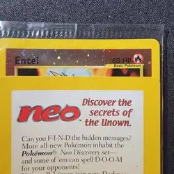 Sealed 2001 Entei Reverse Holo Pokemon Neo Discovery Black Star Movie Promo VTG - Image 2