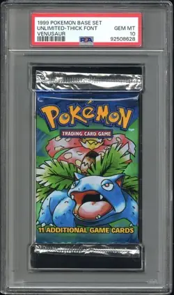 1999 Pokemon WOTC Base Set Unlimited Venusaur Booster Pack PSA 10 - Image 1