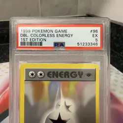 Pokemon: Base Set 1st Edition Uncommon: Double Colorless Energy 96/102 PSA 5 - Image 2