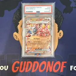 ??PSA 10 GEM MINT 2024 Pokemon Twilight Masquerade MAGCARGO EX #029 Holo - Image 1