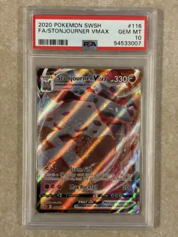 Pokemon 2020 Stonjourner Vmax Sword & Shield #116 (PSA 10 Gem Mint) - Image 1