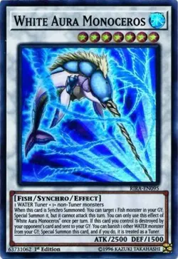 White Aura Monoceros - RIRA-EN095 - Super Rare - 1st Edition Near Mint Yugioh! C - Image 1