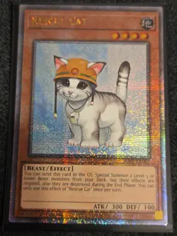 Rescue Cat RA02-EN001 Quarter Century Secret Rare 1st Edition Yugioh NM - Image 1
