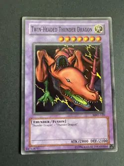Twin-Headed Thunder Dragon MRD-120 Unlimited NM Super Holo Rare Yugioh - Image 1
