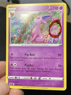 Espeon SWSH174 SWSH: Sword & Shield Promo Cards Holo With Swirl LP+ - Image 1