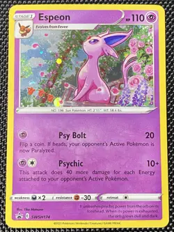 Espeon SWSH174 SWSH: Sword & Shield Promo Cards Holo With Swirl LP+ - Image 2
