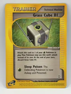Grass Cube 01 124/147 e-Card Pokemon Aquapolis Vintage TCG NM - Image 1