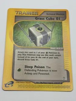 Grass Cube 01 124/147 e-Card Pokemon Aquapolis Vintage TCG NM - Image 2