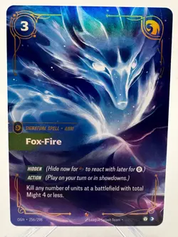 Riftbound TCG League Of Legends Origins Epic Fox Fire 256/298 Card Ahri - Image 1