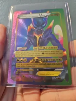 Shadow Mewtwo GX Rainbow Foil Fan Art Vinyl Collector Pokemon Card 82/100 - Image 3