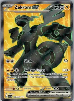 Pokemon Card Zekrom EX 158/086 Black Bolt - Near Mint - Image 1