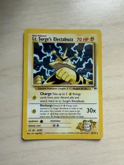 Pokemon TCG Lt. Surge's Electabuzz Holo Rare Card 06/132 Gym Heroes - Image 1