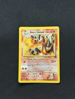 Pokemon TCG Blaine's Charizard Gym Challenge Holo Card 2/132 Misprint Swirl! - Image 1
