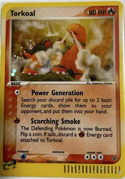 Pokemon TCG Torkoal Card 12/97 EX Dragon Holofoil - Image 1