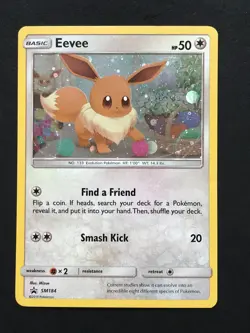 Eevee SM184 Holo SWIRL Sun Moon Pokemon Card TCG Black Star Promo - Image 1