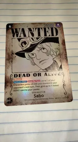 Sabo Wanted Poster Card SEC SP- OP13-120 - Carrying On His Will - English - Image 1