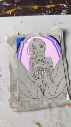 Mtg Hand Painted Altered Art ISLAND - JINX - by Iban Bengoetxea - Image 4