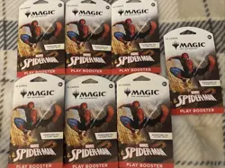 Magic: The Gathering Marvel Spider-Man Play Booster Pack Sealed LOT OF SEVEN (7) - Image 1