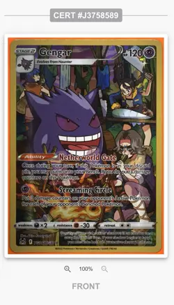 TAG 10 - 2022 POKEMON SWORD & SHIELD LOST ORIGIN #TG06 FULL ART/GENGAR - Image 4