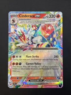 Cinderace ex - 028/142 - Pokemon Stellar Crown Double Ultra Rare NM - Image 1
