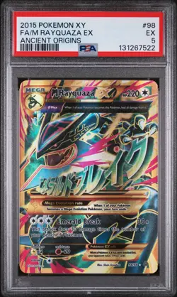 2015 POKEMON XY ANCIENT ORIGINS #98 FA/M RAYQUAZA EX ANCIENT ORIGINS PSA 5 EX - Image 1