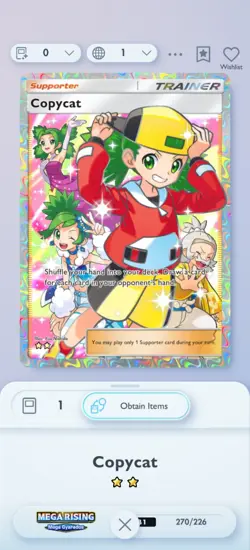 Copycat 2 Star Pokemon TCGP 2 Star Trainer Rarity Trade ENG - Image 1