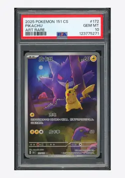 Pokemon PSA 10 Pikachu Art Rare 2025 172/151 151C S.Chinese - Image 1