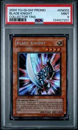 2004 YU-GI-OH! PROMO COLLECTOR TINS #EN002 BLADE KNIGHT PSA 9 - Image 1