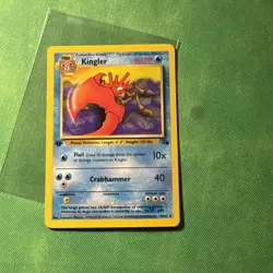 Kingler 1st Edition 38/62 Fossil Uncommon Pokemon Vintage Card WOTC NM 1999 - Image 1