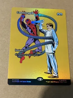 mtg borderless foil Counterspell full art card, Marvel Spiderman set, unplayed - Image 1