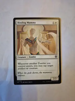 MTG Magic the Gathering Binding Mummy Amonkhet Card 6/347 Light Play Condition - Image 1