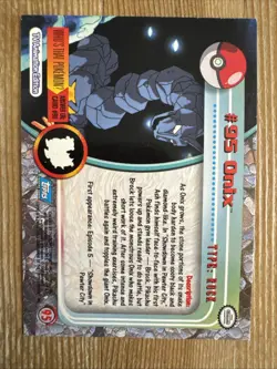 Pokemon Topps 2000 #95 Onix Non Holo Blue Logo Card TV Animation Edition LP - Image 2