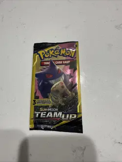 Pokemon Team Up Booster Pack (3 Card Mini Pack) - Sealed - Gengar Mimikyu Art - Image 1